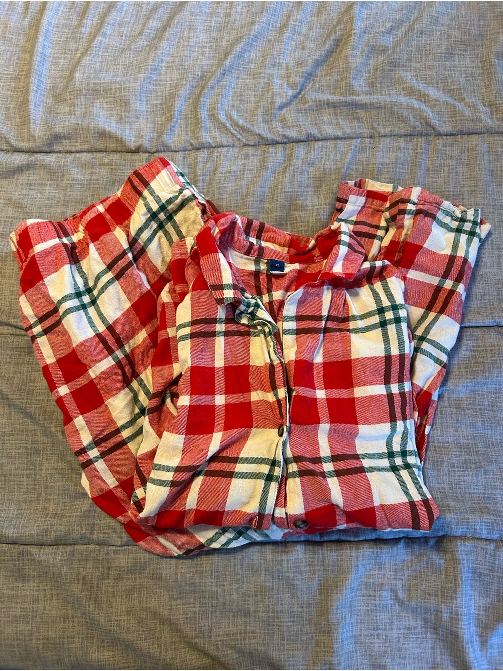 2 Piece Red and Green Plaid Woman’s Pajamas set